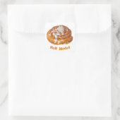 Cinnamon Bun Roll Model Vierkante Sticker (Tas)