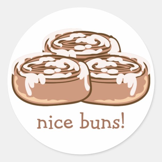 Cinnamon Bun Ronde Sticker (Voorkant)
