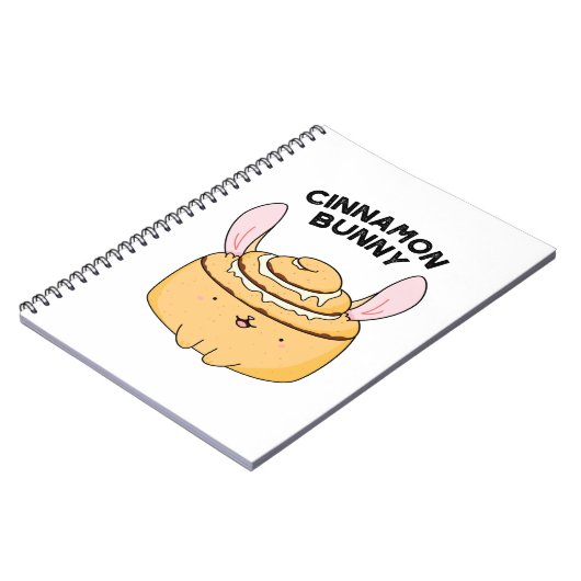 Cinnamon Bunny Funny Cinnamon Bun Pun Notitieboek (Linkerzijde)