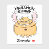 Cinnamon Bunny Funny Cinnamon Bun Pun Sticker (Vel)