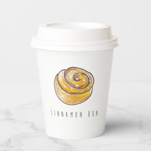 Cinnamon Buns Cinnamon Rolls Coffee Fika Papieren Bekers (Voorkant)