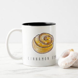 Cinnamon Buns Cinnamon Rolls Coffee Fika Tweekleurige Koffiemok