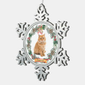 Cinnamon Cat Photo Personalized Snowflake Christma Tin Sneeuwvlok Ornament (Rechts)