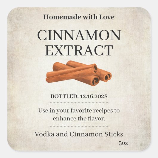 Cinnamon Extract Modern Label Sticker ZVEG_101_01 (Voorkant)
