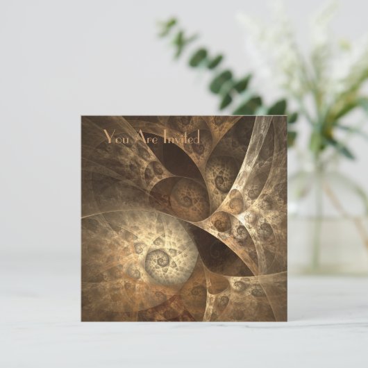 Cinnamon & Ginger Fractal Party nodigt uit Kaart (Staand voorkant)