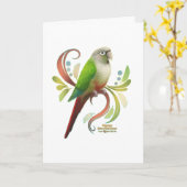 Cinnamon Green Cheek Conure Kaart (Gele Bloem)