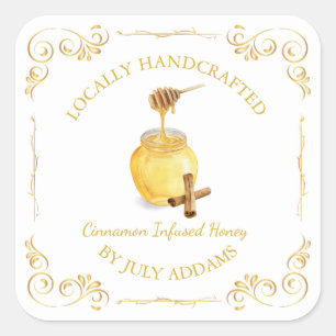 Cinnamon Infused Honey Square Label