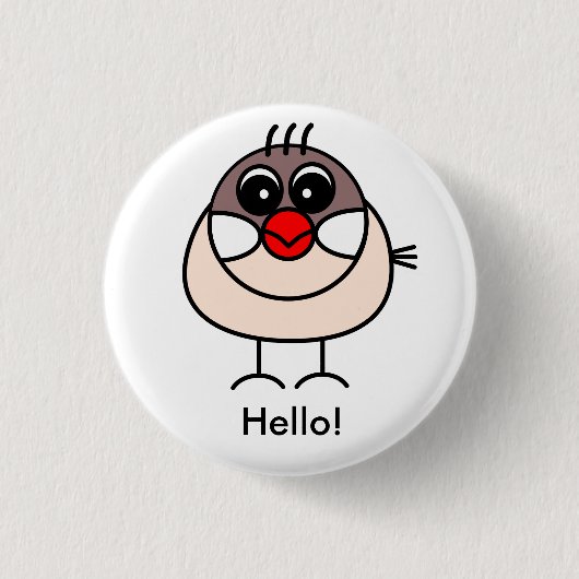 cinnamon Java sparrow Ronde Button 3,2 Cm (Voorkant)