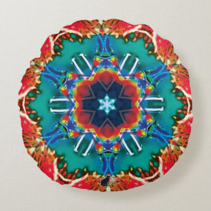 Cinnamon Kaleidoscope Rond Kussen