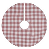 Cinnamon Red Gingham Plaid Kerstboom Rok (Voorkant)