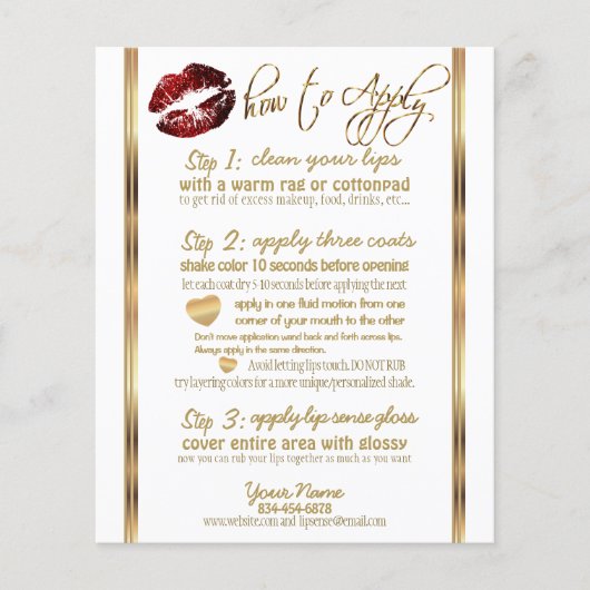 Cinnamon Red Glitter 💋 Instructies 2 Flyer (Voorkant)
