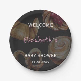 Cinnamon Roll Baby Shower Papieren Bordje