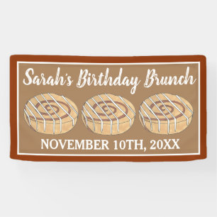 Cinnamon Roll Bun Pastry Birthday Party Brunch Spandoek