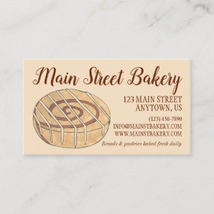 Cinnamon Roll Bun Pastry Chef Bakery Cafe Visitekaartje