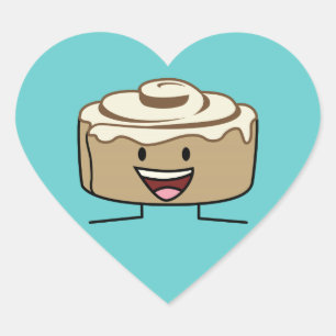 Cinnamon Roll Bun pastry gooey sugar swirl Danish Hart Sticker