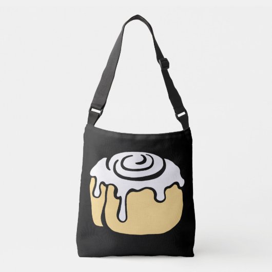 Cinnamon Roll Honey Bun Cute Cartoon Design Black Crossbody Tas (Voorkant)