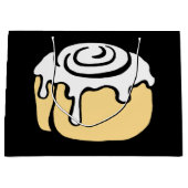Cinnamon Roll Honey Bun Cute Cartoon Design Black Large Cadeauzakje (Voorkant)
