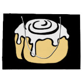Cinnamon Roll Honey Bun Cute Cartoon Design Black Large Cadeauzakje (Achterkant)