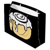 Cinnamon Roll Honey Bun Cute Cartoon Design Black Large Cadeauzakje (Achterkant Gekanteld)
