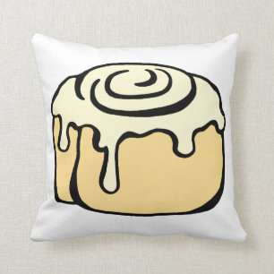 Cinnamon Roll Honey Bun Cute Cartoon Design White Kussen