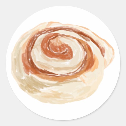 Cinnamon Roll Ronde Sticker (Voorkant)