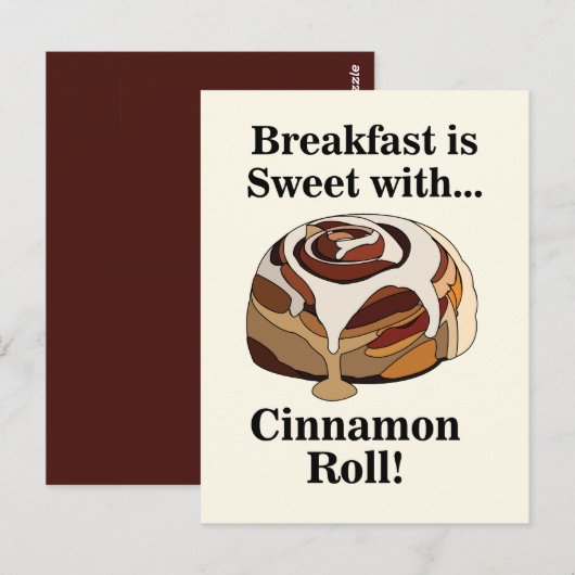Cinnamon Roll Sweet Bun Bakery Briefkaart (Voorkant / Achterkant)