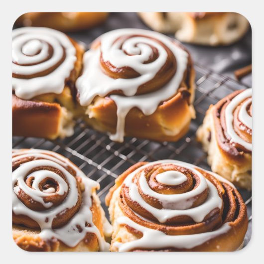 Cinnamon Roll Vierkante Sticker (Voorkant)