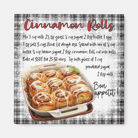 Cinnamon Rolls Recipe Magneet (Voorkant)