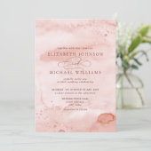 Cinnamon Roos Dusty Roos Gold Waterverf Script Kaart (Staand voorkant)