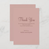 Cinnamon Roos Modern Minimalist Weddenschap Bedankkaart (Voorkant / Achterkant)