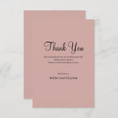 Cinnamon Roos Modern Minimalist Weddenschap Hartel Bedankkaart (Voorkant / Achterkant)