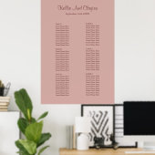 Cinnamon Roos Simple Wedding Seating Chart Poster (Thuiskantoor)