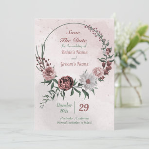 cinnamon roos witte florale spier save the date