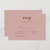 Cinnamon Rose moderne Type Mariage carte RSVP (Devant / Derrière)