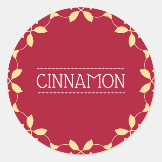 Cinnamon Spice Jar Stickers Red (Voorkant)