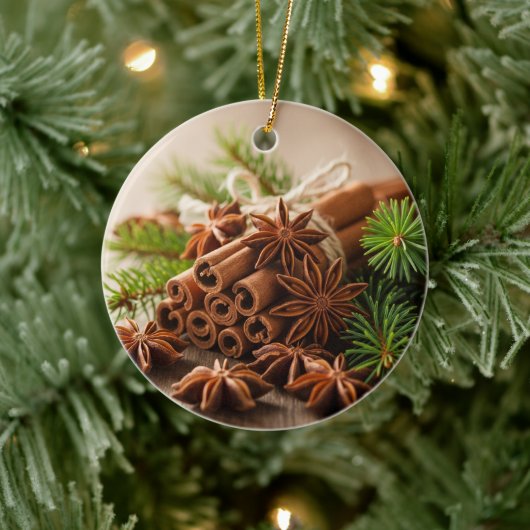 Cinnamon Spice Kerstversiering Keramisch Ornament (Boom)