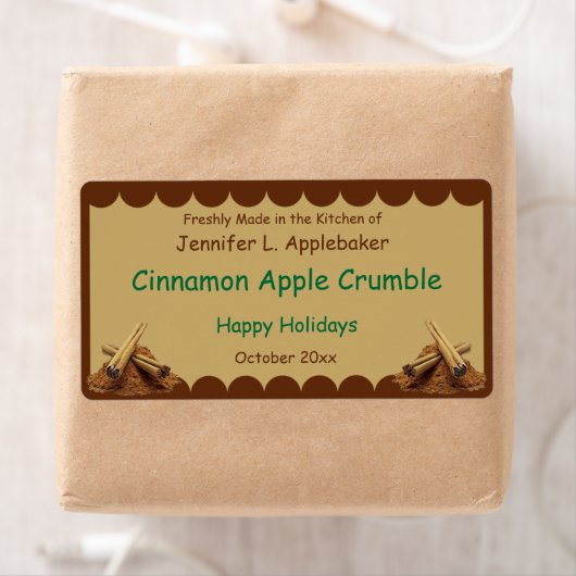 Cinnamon Sticks Scalloped Edge Food Etiket (Insitu)