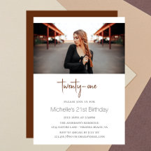 Cinnamon Stylish Modern Foto 21st Birthday