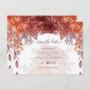 Cinnamon Terracotta HERFST Floral Botanical WEDDIN Briefkaart