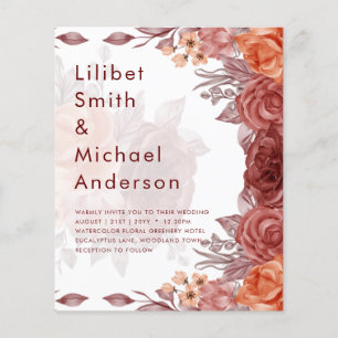 Cinnamon Terracotta HERFST Floral Botanical WEDDIN Flyer