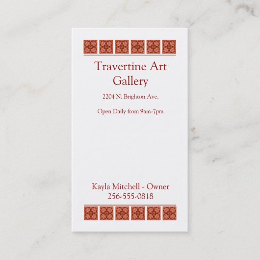 Cinnamon Visitekaartje (Voorkant)