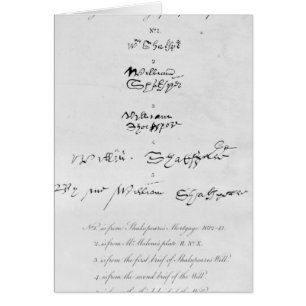 Cinq autographes véritables de William Shakespeare