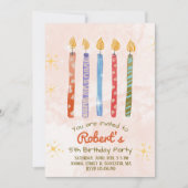 Cinq bougies Enfants 5e anniversaire Invitation de (Devant)