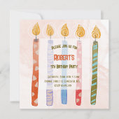 Cinq bougies Enfants 5e anniversaire Invitation de (Devant)