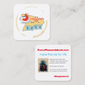 Cinq cartes invitations de café (Devant / Derrière)