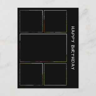 Cinq cheval photo collage d'anniversaire carte pos