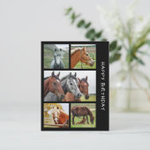 Cinq cheval photo collage d'anniversaire carte pos (Debout devant)