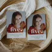 Cinq Coeurs Photo Invitation d'anniversaire