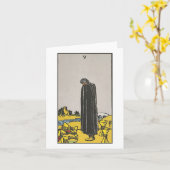 Cinq de coupes carte blanche -tarot Rider Waite Sm (Fleur jaune)
