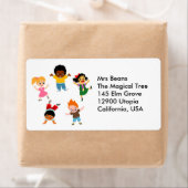 Cinq enfants Étiquette de dessin (En situation)